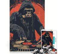 Rompecabezas para Adolescentes de 1000 Piezas Gorilla DJ Start The Party, decoración de Pared de Juguete, difícil y desafiante, Regalo de Juego desafiante 50x75cm