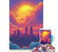 Rompecabezas para Adolescentes de 1000 Piezas: Gran Sol en Columbus, Ohio Juego de ingenio, desafiante de completar Toda la Familia 38x52cm