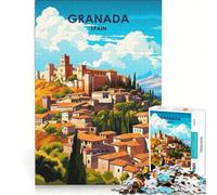 Rompecabezas para Adolescentes de 1000 Piezas: Granada, Andalucía, España Juegos relajantes, decoración del hogar, Ideal para Decorar el Escritorio 50x75cm