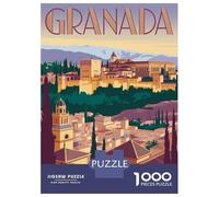 Rompecabezas para Adolescentes De 1000 Piezas Granada Cityscape Vintage Travel Rompecabezas para Adultos Juegos Relajantes Regalos De Cumpleaños para Amigos Y Familiares 52x38cm/1000pcs