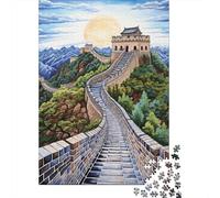 Rompecabezas para Adolescentes De 1000 Piezas Great Wall of China Painting Rompecabezas para Adultos Juego De Ingenio Aliviador del Estrés 38x26cm/1000pcs