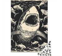 Rompecabezas para Adolescentes De 1000 Piezas Great White Shark Art Print-1 Rompecabezas para Adultos Juego De Ingenio Regalos para Mujeres Desafiante De Completar 70x50cm/1000pcs