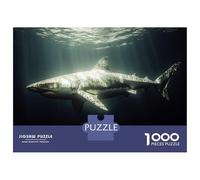 Rompecabezas para Adolescentes De 1000 Piezas Great White Shark Underwater Rompecabezas Juguetes Antiestrés Corte De Precisión Cumpleaños 52x38cm/1000pcs