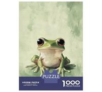 Rompecabezas para Adolescentes De 1000 Piezas Green Frog Artwork Rompecabezas para Adultos Juego De Ingenio Una Obra De Arte Actividades Divertidas En Casa 52x38cm/1000pcs