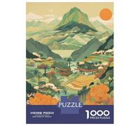 Rompecabezas para Adolescentes De 1000 Piezas Green Tone Japanese Villag Rompecabezas para Adolescentes Juego Práctico Desafío Difícil Desafiante De Completar 52x38cm/1000pcs