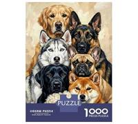 Rompecabezas para Adolescentes De 1000 Piezas Group Portrait of Various Dog Breeds Rompecabezas para Adultos Juguete Decoración De Pared Regalo De Cumpleaños Juego Desafiante Regalos 38x26cm/1000pcs