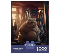 Rompecabezas para Adolescentes De 1000 Piezas Grumpy Fat Cat Fitness Rompecabezas para Adolescentes Juegos Relajantes Regalos para Mujeres Diversión En Casa Actividades, 70x50cm/1000pcs