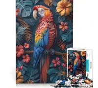 Rompecabezas para Adolescentes de 1000 Piezas Guacamayo en un paraíso Tropical Juegos Divertidos e interesantes para Reducir el estrés Cada Pieza es única 38x52cm