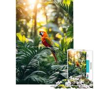 Rompecabezas para Adolescentes de 1000 Piezas Guacamayo Escarlata en un Entorno de Selva exuberante Juego Familiar Juguetes educativos Regalos para Mujeres y Hombres para Toda la Familia (38x26cm)
