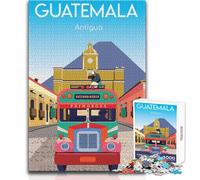 Rompecabezas para Adolescentes de 1000 Piezas, Guatemala Antigua, autobús, Juego Educativo Familiar, patrón de ensamblaje, Regalo Divertido, tamaño 38x26cm