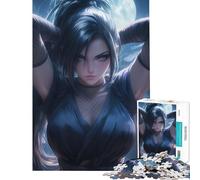 Rompecabezas para Adolescentes de 1000 Piezas Guerrera Kunoichi a la luz de la Luna Juguete Intelectual Juego Imposible Decoración Perfecta Regalos para Mujeres y Hombres (Tamaño 38x26cm)