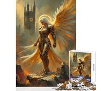 Rompecabezas para Adolescentes de 1000 Piezas Guerrero angelical Juguete Educativo Regalo de cumpleaños Juego Familiar con póster a Juego y Hoja de Trivia (tamaño 38x52cm)