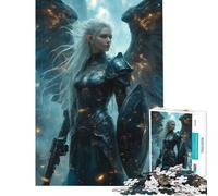 Rompecabezas para Adolescentes de 1000 Piezas Guerrero Angélico Ayuda a ejercitar el Cerebro Juego de ensamblaje de Patrones para Relajarse Apto para Mayores de 14 años 38x52cm