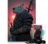 Rompecabezas para Adolescentes de 1000 Piezas Guerrero Capibara con Armadura,decoración de Corte preciso,Juguete Creativo y Divertido,Juego de Paz,Pieza de Arte navideña (38x52cm)