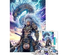 Rompecabezas para Adolescentes de 1000 Piezas Guerrero con dragón y relámpago Rompecabezas para Adultos Juego Familiar Divertido y con Humor Un Gran Regalo para los Amantes de los Videojuegos
