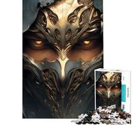 Rompecabezas para Adolescentes de 1000 Piezas Guerrero con máscara Dorada Un Reto para completar Diversión Familiar Juegos educativos para Mayores de 14 años (50x75cm)