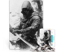 Rompecabezas para Adolescentes de 1000 Piezas Guerrero de Las Sombras con Katana Juego Intelectual de Juguete Regalo Divertido 38x26cm