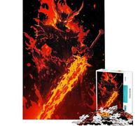 Rompecabezas para Adolescentes de 1000 Piezas Guerrero Demonio de Fuego Un Reto para completar Diversión Familiar Juegos educativos para Mayores de 14 años (50x75cm)