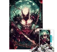 Rompecabezas para Adolescentes de 1000 Piezas Guerrero Demonio encadenado Rompecabezas para Adultos Juegos relajantes Regalo de cumpleaños difícil y desafiante (tamaño 50x75cm)