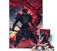 Rompecabezas para Adolescentes de 1000 Piezas Guerrero Oscuro con Espadas llameantes Rompecabezas para Adultos Juguetes antiestrés Divertidos y con Humor Fomenta la interacción Entre Padres e Hijos