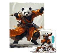 Rompecabezas para Adolescentes de 1000 Piezas Guerrero Panda con Espada Ayuda a ejercitar el Cerebro Juguete de Montaje Decoración de Pared para Mayores de 14 años 50x75cm