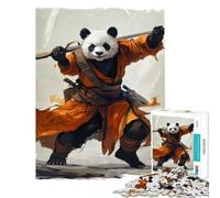 Rompecabezas para Adolescentes de 1000 Piezas Guerrero Panda con Espada Un Reto Educativo Regalo Ideal para Mujeres Juego Educativo para Mayores de 14 años 38x26cm