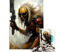 Rompecabezas para Adolescentes de 1000 Piezas Guerrero postapocalíptico con Pistola Actividades Divertidas para Hacer en casa Juego Familiar Divertido y humorístico para Mayores de 14 años 38x52cm