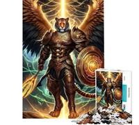 Rompecabezas para Adolescentes de 1000 Piezas Guerrero Tigre Alado con Armadura Dorada Juego práctico Regalo Ideal para cumpleaños o para Toda la Familia (Tamaño 38x26cm)