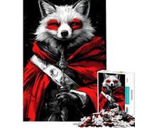 Rompecabezas para Adolescentes de 1000 Piezas Guerrero Zorro Carmesí Juego Familiar para Pasar el Tiempo en casa cumpleaños (Tamaño 38x26cm)