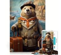 Rompecabezas para Adolescentes de 1000 Piezas, guía de Viaje, Nutria Marina, Bordes impecables, Divertido Juego Mental, Regalo, Momento Acogedor, decoración navideña para la Pared (50x75cm)