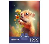 Rompecabezas para Adolescentes De 1000 Piezas Guinea Pig with A Flower Rompecabezas Juguetes Antiestrés Corte De Precisión Cumpleaños 70x50cm/1000pcs