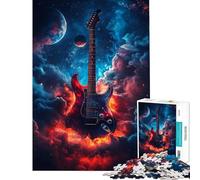 Rompecabezas para Adolescentes de 1000 Piezas Guitarra galáctica Que Brilla en la Oscuridad - Rompecabezas para Adultos Juego Interactivo una Obra de Arte interacción Entre Padres e Hijos (38x26cm)