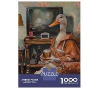 Rompecabezas para Adolescentes De 1000 Piezas Half Duck Half Human Beer Rompecabezas para Adultos Juego Práctico Una Obra De Arte Cumpleaños 52x38cm/1000pcs
