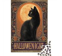 Rompecabezas para Adolescentes De 1000 Piezas Halloween Night Poster Rompecabezas para Adultos Juegos Relajantes Decoración Perfecta Cumpleaños Y Navidad 70x50cm/1000pcs