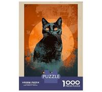 Rompecabezas para Adolescentes De 1000 Piezas Halloween The Black Cat Rompecabezas para Adultos Juegos Relajantes Análisis Y Lógica Difícil Y Desafiante 70x50cm/1000pcs