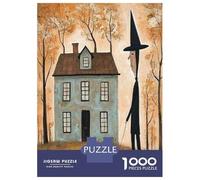 Rompecabezas para Adolescentes De 1000 Piezas Halloween Witch Dog Art Print Rompecabezas Juegos Familiares Decoración Perfecta Cumpleaños Y Navidad 70x50cm/1000pcs