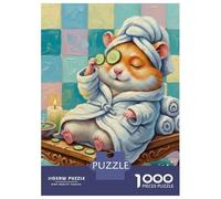 Rompecabezas para Adolescentes De 1000 Piezas Hamster SPA Day Rompecabezas para Adultos Juguete Decoración De Pared Carrera De Velocidad Manual Desafío Educativo 70x50cm/1000pcs