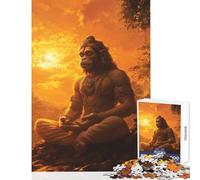 Rompecabezas para Adolescentes de 1000 Piezas Hanuman en meditación Juguete Educativo Ideas de Regalo Juego Educativo para Mejorar el Amor Entre Parejas tamaño 50x75cm