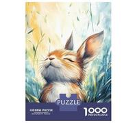Rompecabezas para Adolescentes De 1000 Piezas Happy Bunny in Grass Rompecabezas para Adultos Juegos Familiares Pero Divertidos Y Humorísticos Desafío Educativo 52x38cm/1000pcs