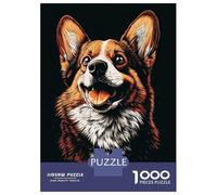 Rompecabezas para Adolescentes De 1000 Piezas Happy Corgi Dog Portrait Rompecabezas Juguetes Antiestrés Corte De Precisión Cumpleaños 52x38cm/1000pcs