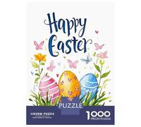 Rompecabezas para Adolescentes De 1000 Piezas Happy Easter Wishes Rompecabezas para Adultos Juguetes De Bricolaje Análisis Y Lógica Diversión En Casa Actividades, 38x26cm/1000pcs