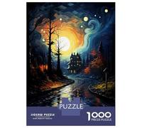 Rompecabezas para Adolescentes De 1000 Piezas Haunted House in The Woods Rompecabezas Juegos Relajantes Difícil Difícil Diversión Actividades En Casa, 38x26cm/1000pcs