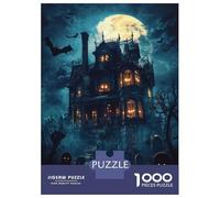 Rompecabezas para Adolescentes De 1000 Piezas Haunted Mansion Halloween Rompecabezas para Adolescentes Juegos Relajantes Decoración Cumpleaños 38x26cm/1000pcs
