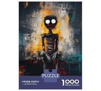 Rompecabezas Para Adolescentes De 1000 Piezas Haunted Silence - Expressive Abstract Figure Art Rompecabezas Para Adultos Juguetes Antiestrés Decoración De Pared Interacción Entre Padres E Hijos 70x50c