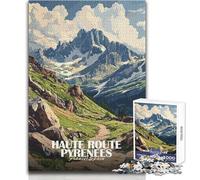 Rompecabezas para Adolescentes de 1000 Piezas, Haute Route Pirineos, Paisaje, Arte, Juegos Familiares, decoración del hogar, Regalos de cumpleaños, tamaño 38x52cm