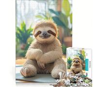 Rompecabezas para Adolescentes de 1000 Piezas Haz Yoga como un Perezoso Juegos relajantes Divertidos para Reducir el estrés Regalos de cumpleaños y únicos 38x26cm