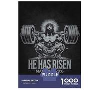 Rompecabezas para Adolescentes De 1000 Piezas He Has Risen - Jesus Squat Workout Rompecabezas para Adultos Juegos Relajantes Regalo De Cumpleaños Diversión En Casa Actividades, 38x26cm/1000pcs