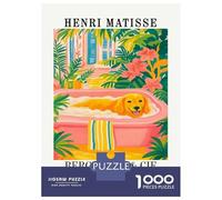 Rompecabezas para Adolescentes De 1000 Piezas Henri Matisse Dog Bath Art Print Rompecabezas para Adultos Juego Práctico Mejora La Memoria Gran Regalo para Jugar 52x38cm/1000pcs