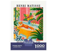 Rompecabezas para Adolescentes De 1000 Piezas Henri Matisse Fox in Bathtub Art Print Rompecabezas para Adultos Juego Práctico Mejora La Memoria Gran Regalo para Jugar 38x26cm/1000pcs