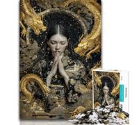 Rompecabezas para Adolescentes de 1000 Piezas: Hermosa Chica Dorada Ayuda a ejercitar el Cerebro Juguetes adictivos para Cultivar la Paciencia y Mejorar la Memoria (75x50cm)